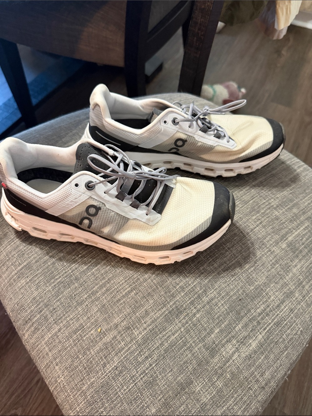 On Running womens Sneakers - White and Black with Gray Accents
